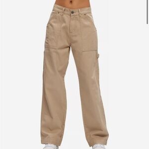 NWT Kuwalla-Tee Baggy Low Rise Carpenter Pant - Taupe